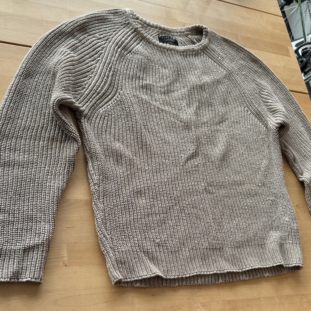 Zara Men's Taupe Crewneck Sweater